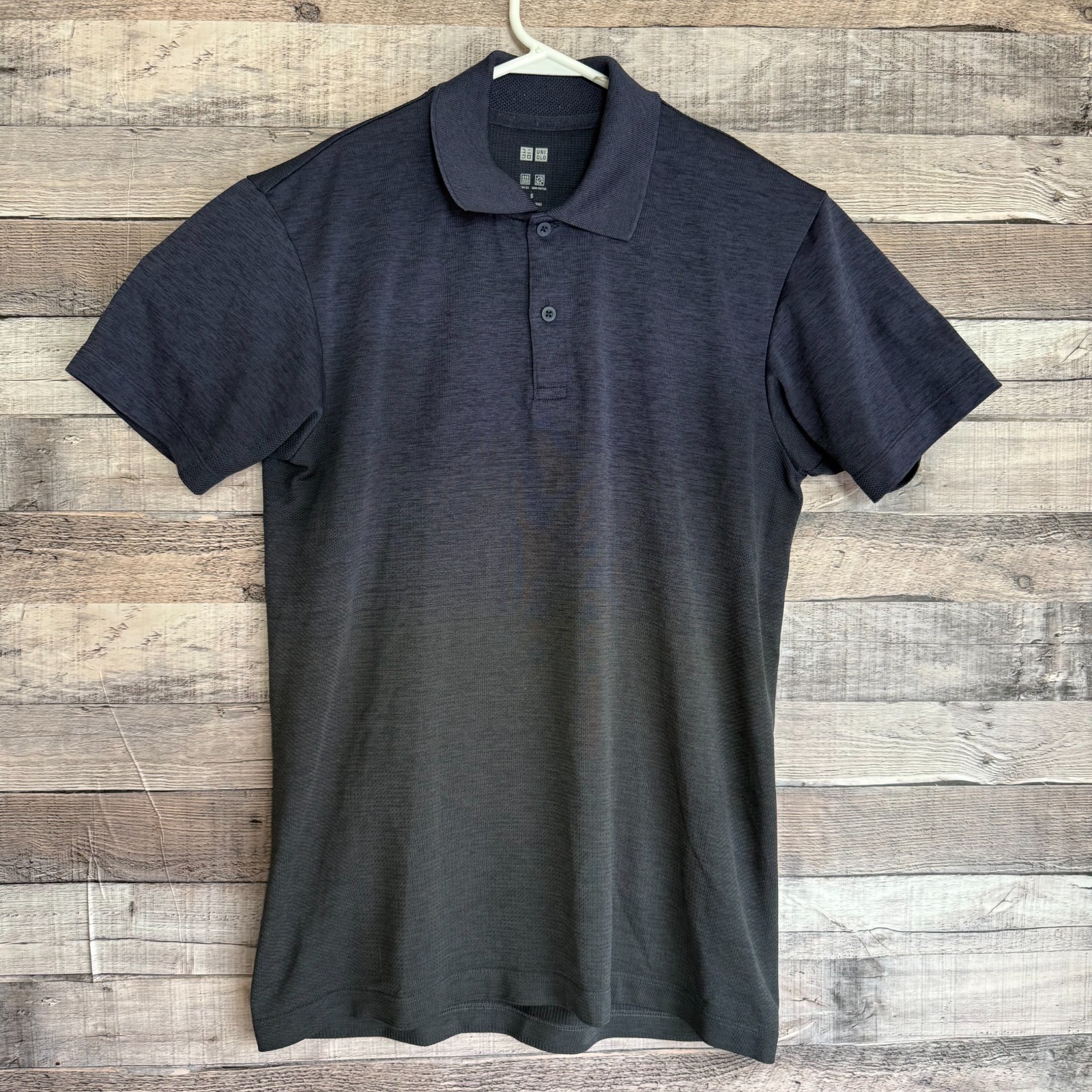 UniQlo Performance Polo Shirt Mens Small Navy Dry-Ex Preppy Golf Casual