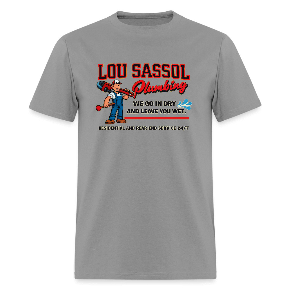 Lou Sassol Plumbing Funny Men’s T-Shirt – Adult Humor Graphic Tee