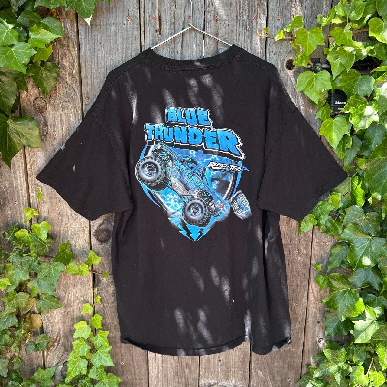 VINTAGE FORD BLUE THUNDER RACE TEAM BLACK GRAPHIC TEE SIZE XL