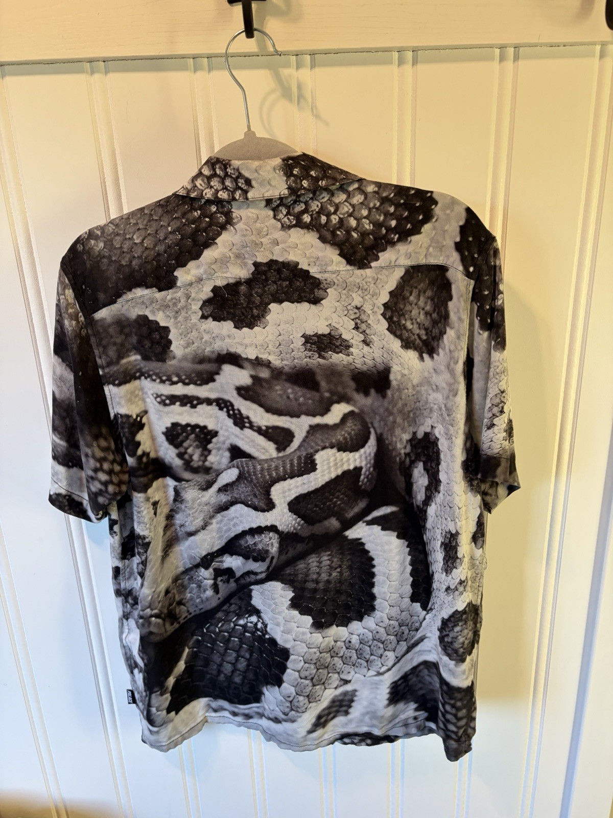 Palace Skateboards Snake Shirt Grey Rayon Camp Collar Summer 2022 Size M