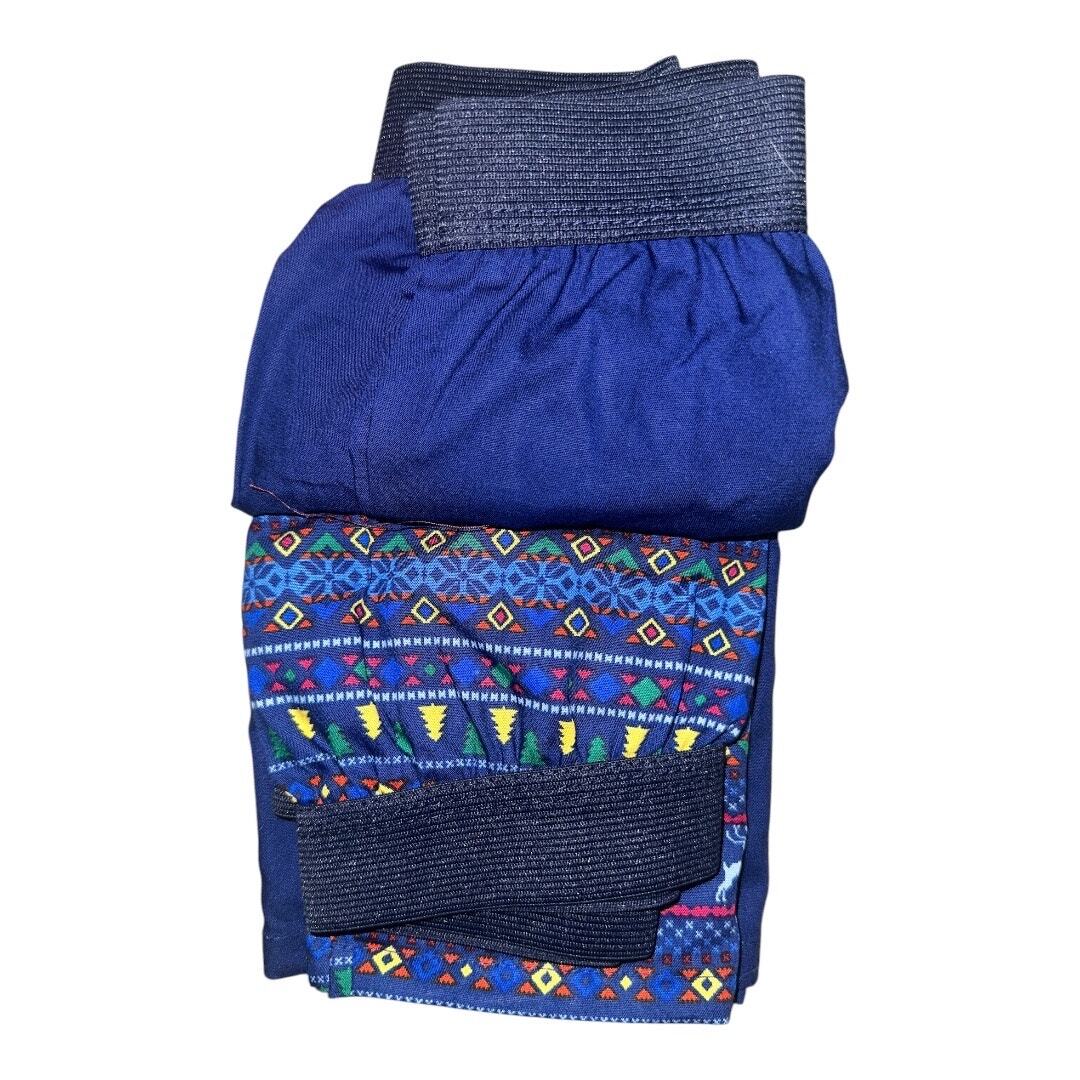 Club Room Blue Solid & Patterned Boxer Shorts, Large