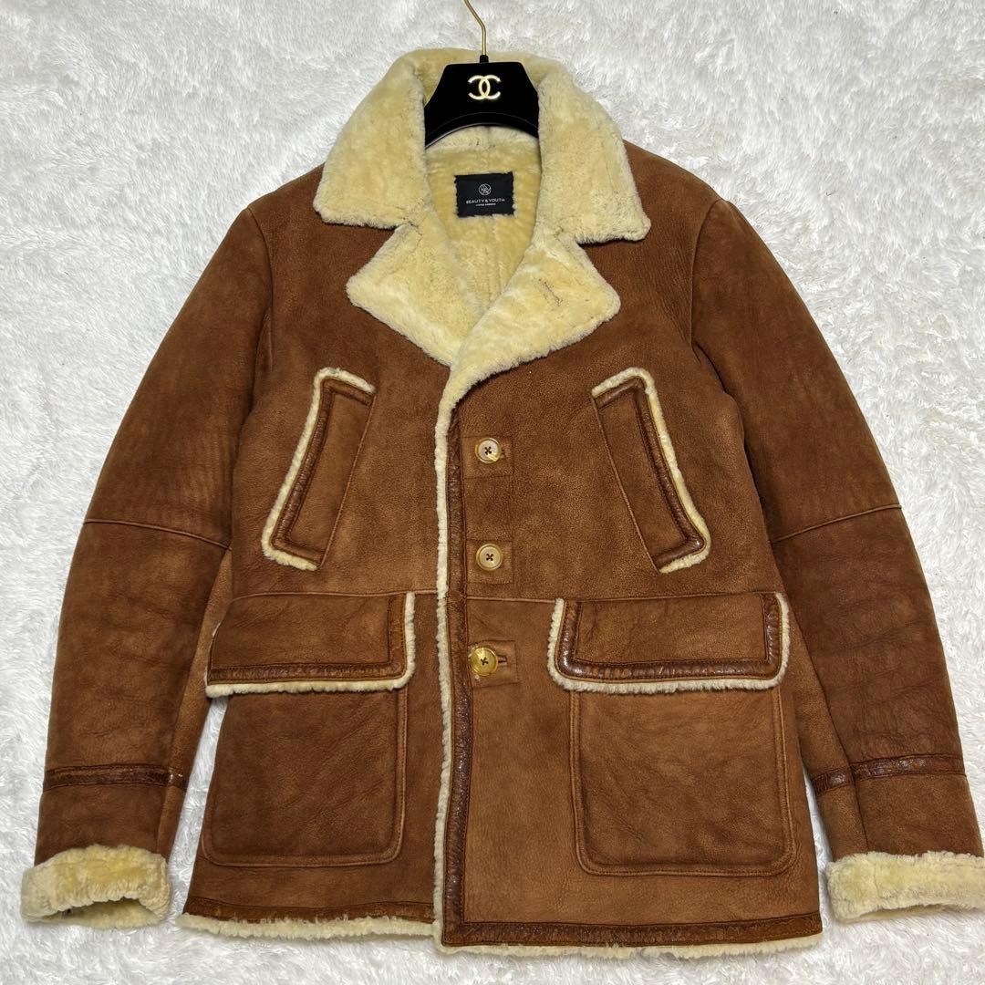 Authentic UNITED ARROWS Leather Brown Coat Pre Owned Good Condition Japan
