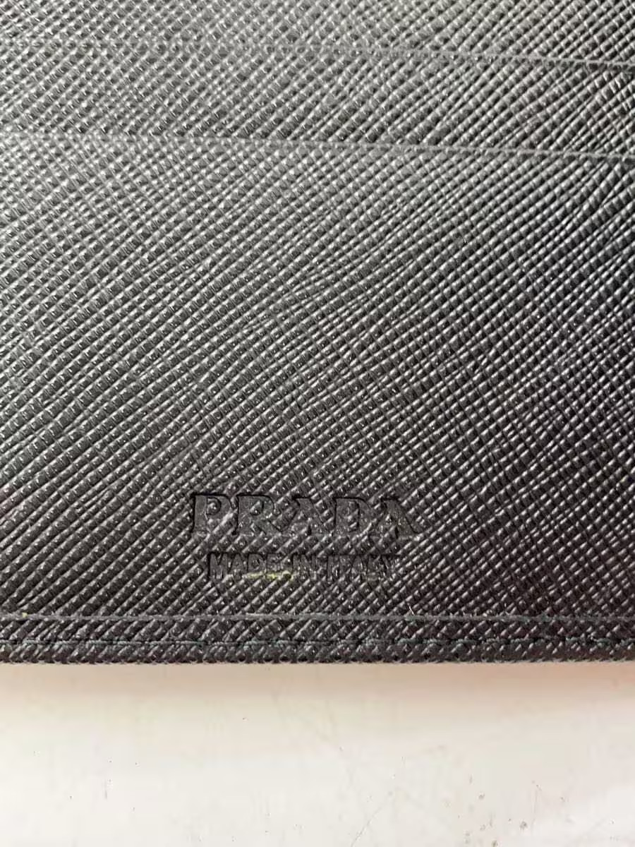PRADA Saffiano Leather Bifold Wallet Leather BLK Solid Men 2MO513