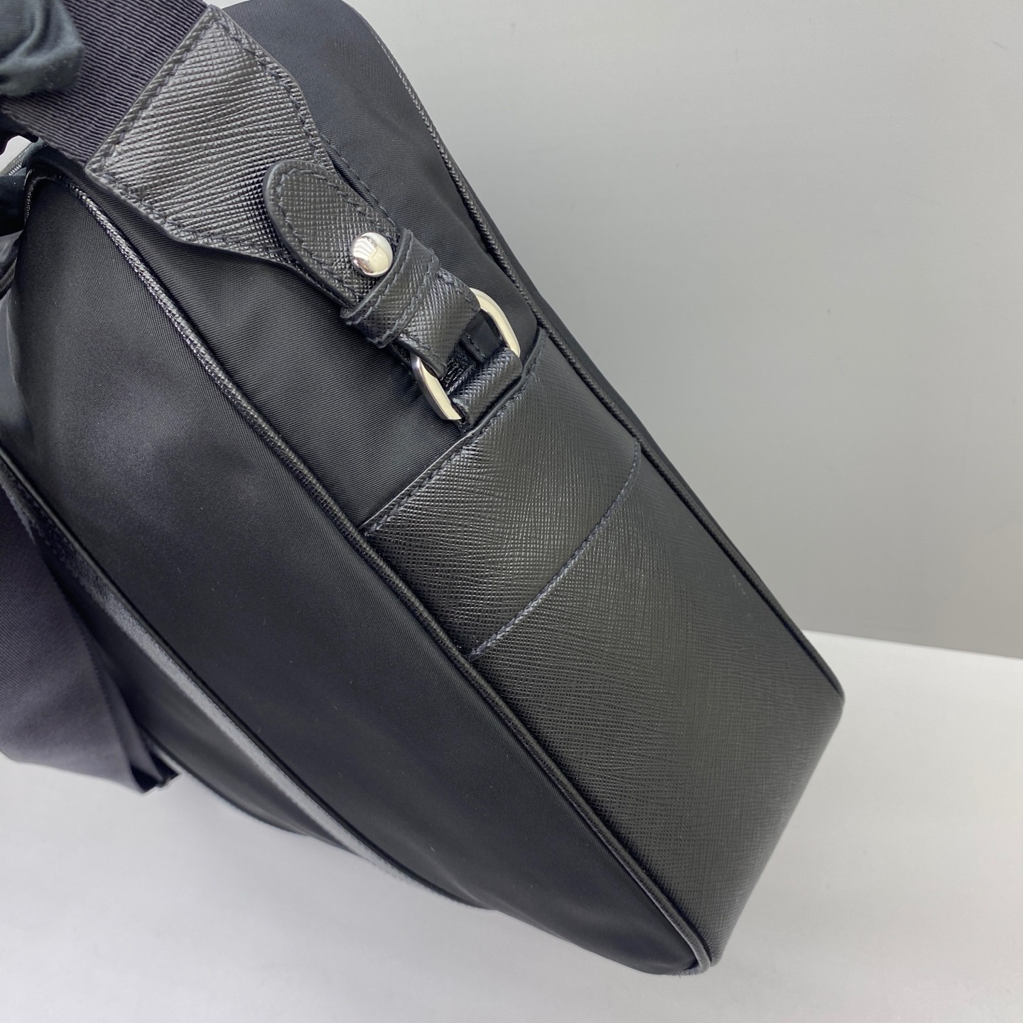 Prada Pre-Owned Authentic Briefcase Black Nylon Free Shipping 36x28x7cm