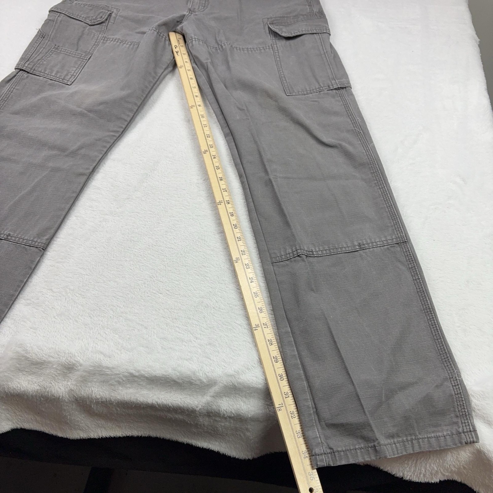 Wrangler Riggs Pants Mens 34×36 Gray Carpenter RIGGS Workwear Canvas Pockets