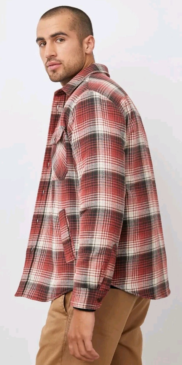Rails Men’s Worthing Shirt Jacket – Crimson Raven Size L