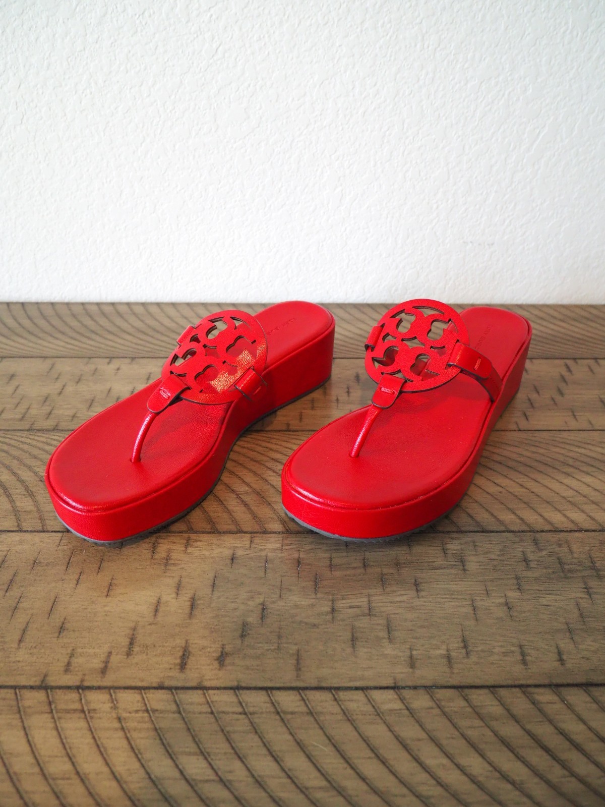 New! Tory Burch ‘Miller’ Platform Wedge Flip Flop Sandals Womens 9 M
