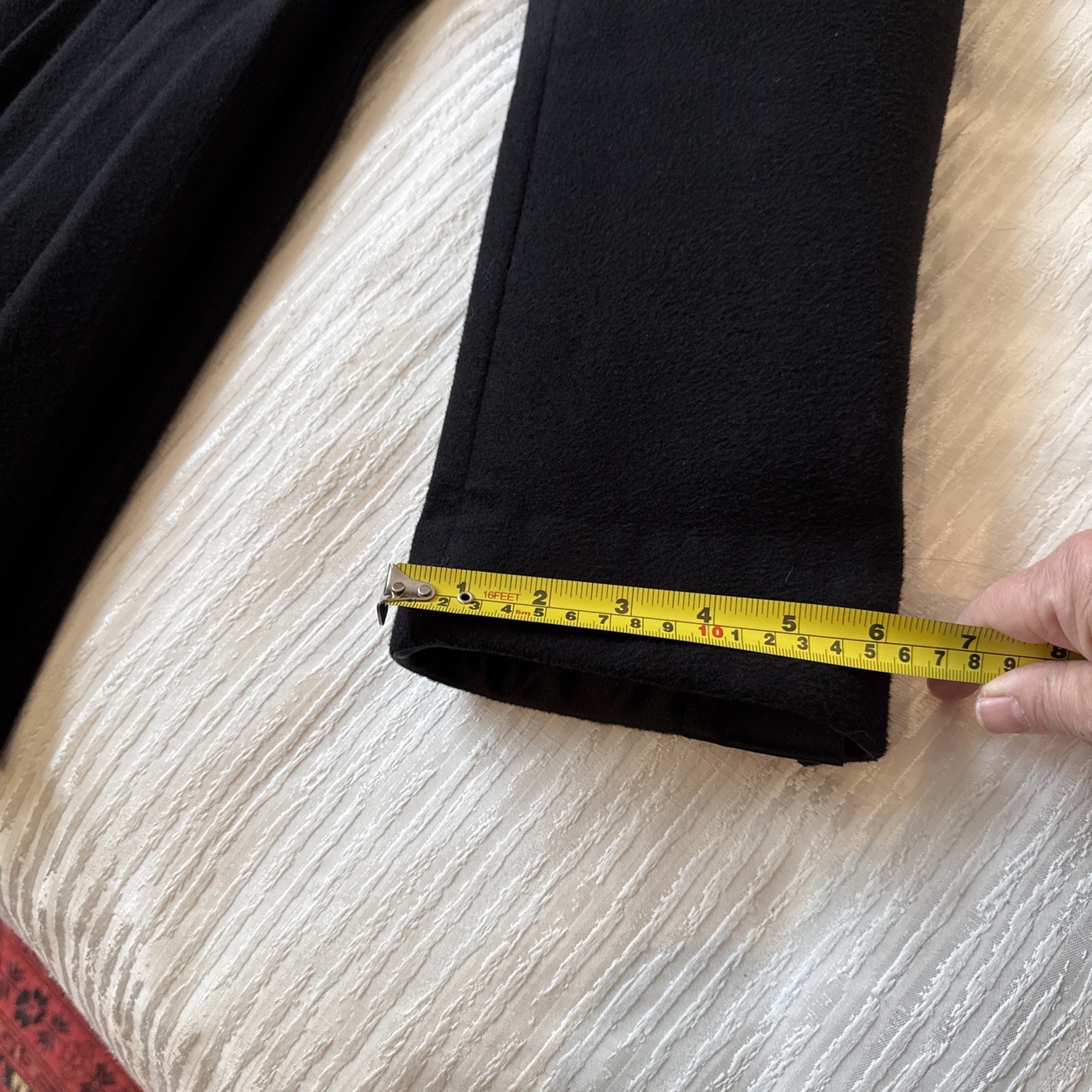 Black Coat, Sz 10, Made In England,90%virgin Wool,10shmere