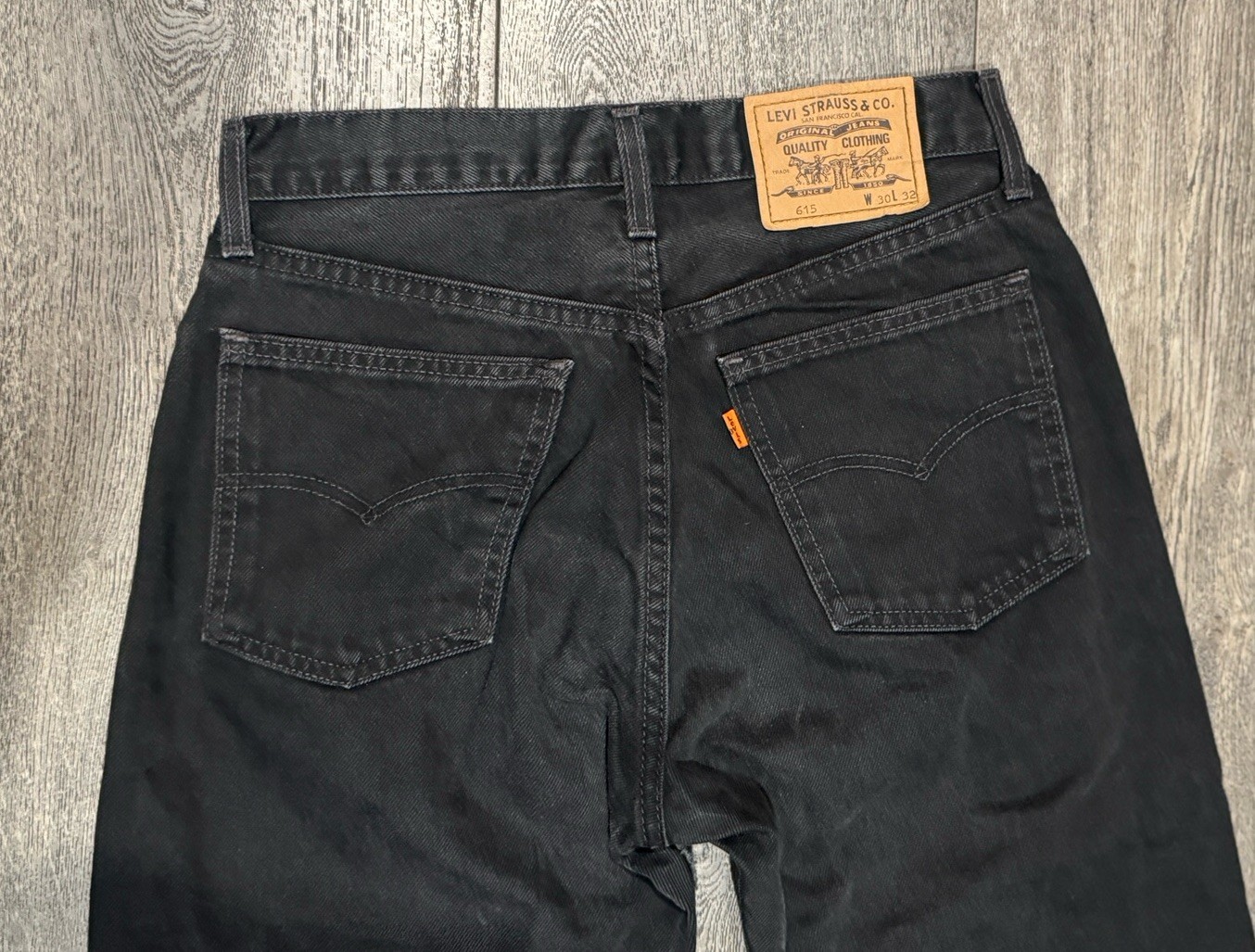 Vintage 1995 Levi’s 615 Orange Tab Black Jeans 30×32 Great Condition