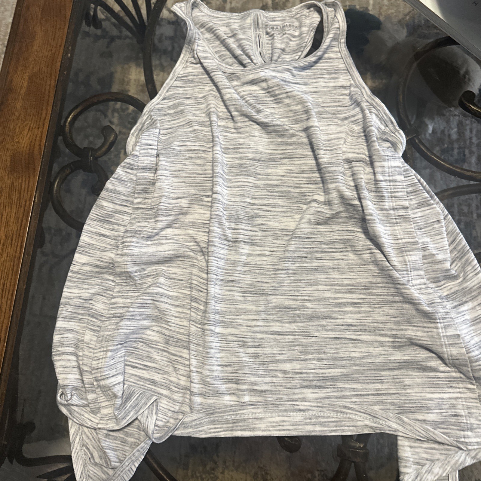 Athleta Women’s Xs White And Gray Tieback Tank Top Euc. 10