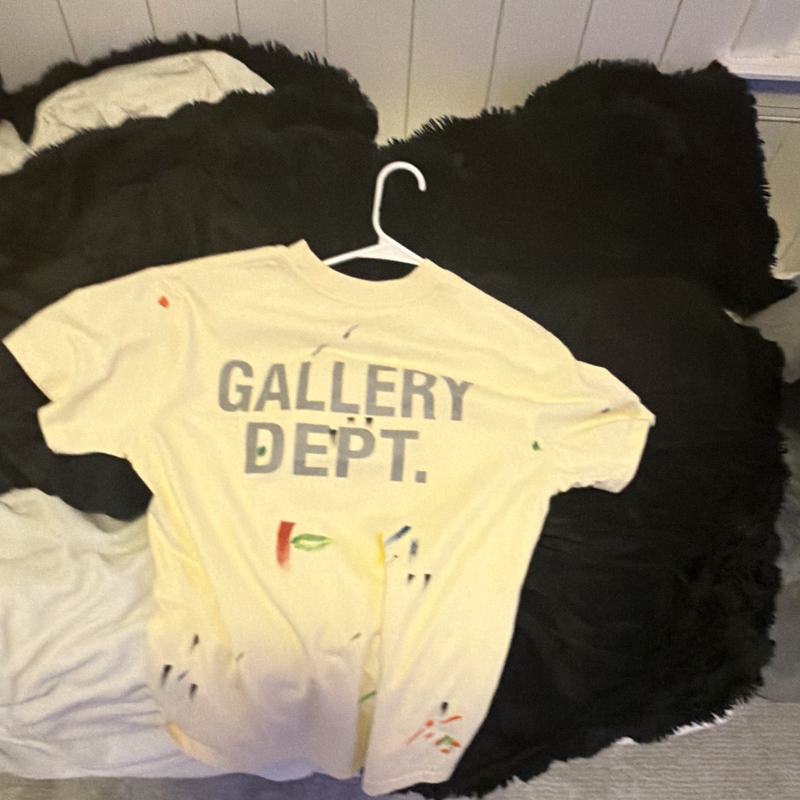 Gallery Dept. Lanvin Men’s White Cotton Graphic Logo Crew Neck T-Shirt Size M
