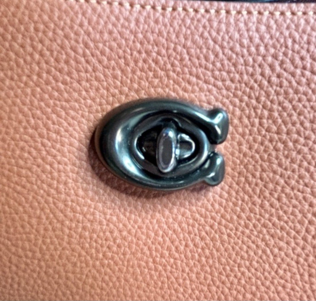 Coach Willow Leather Tote With Upcrafted Tea Rose Appliqués