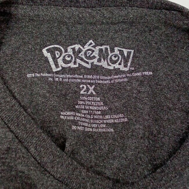 Mens Pokemon T-Shirt 2XL Officially Licensed Pikachu Charizard Meowth Squirtle