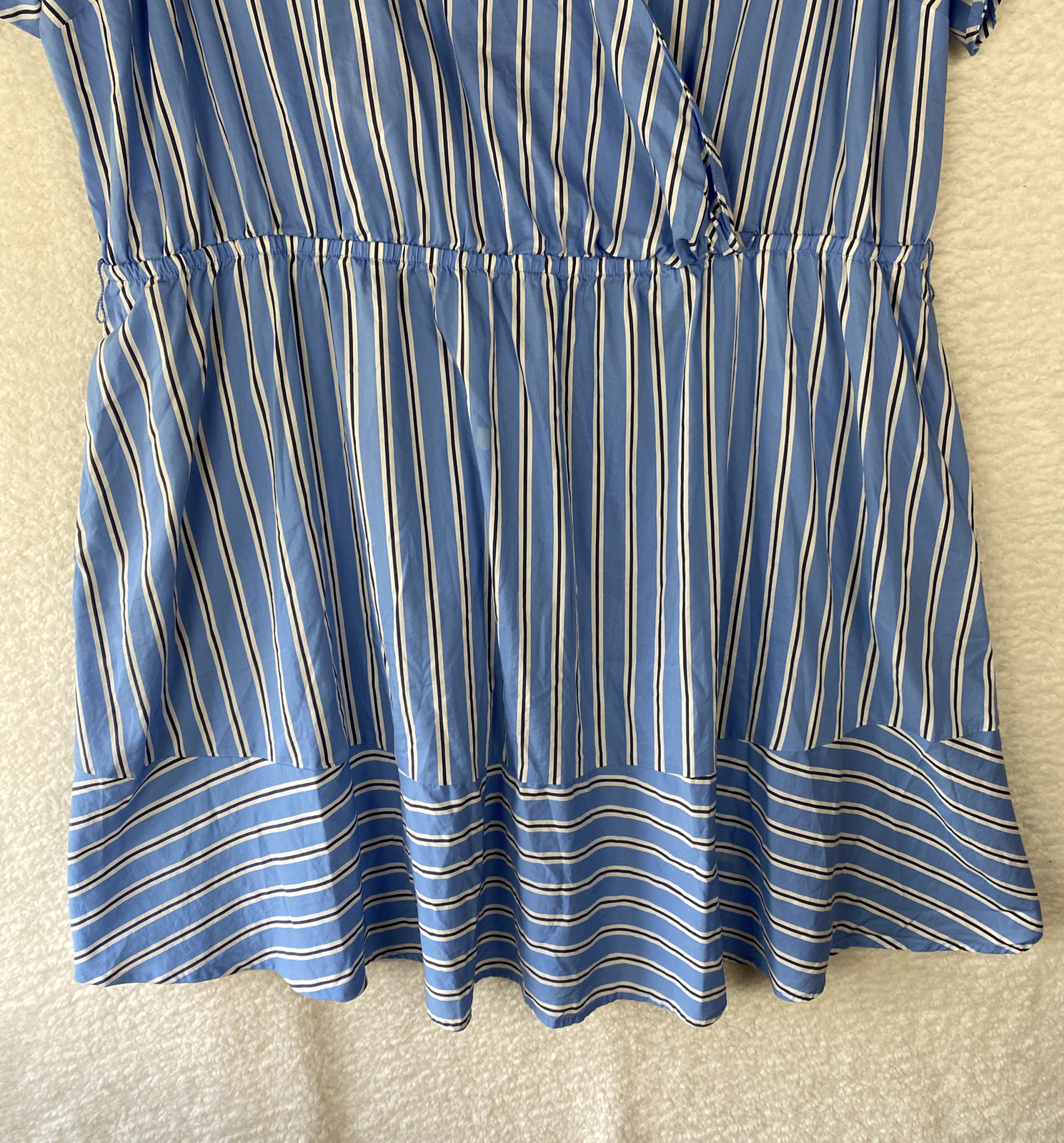 Lane Bryant Dress Womens Plus 26 Rhodes Striped Faux Wrap Work Office S/sleeve