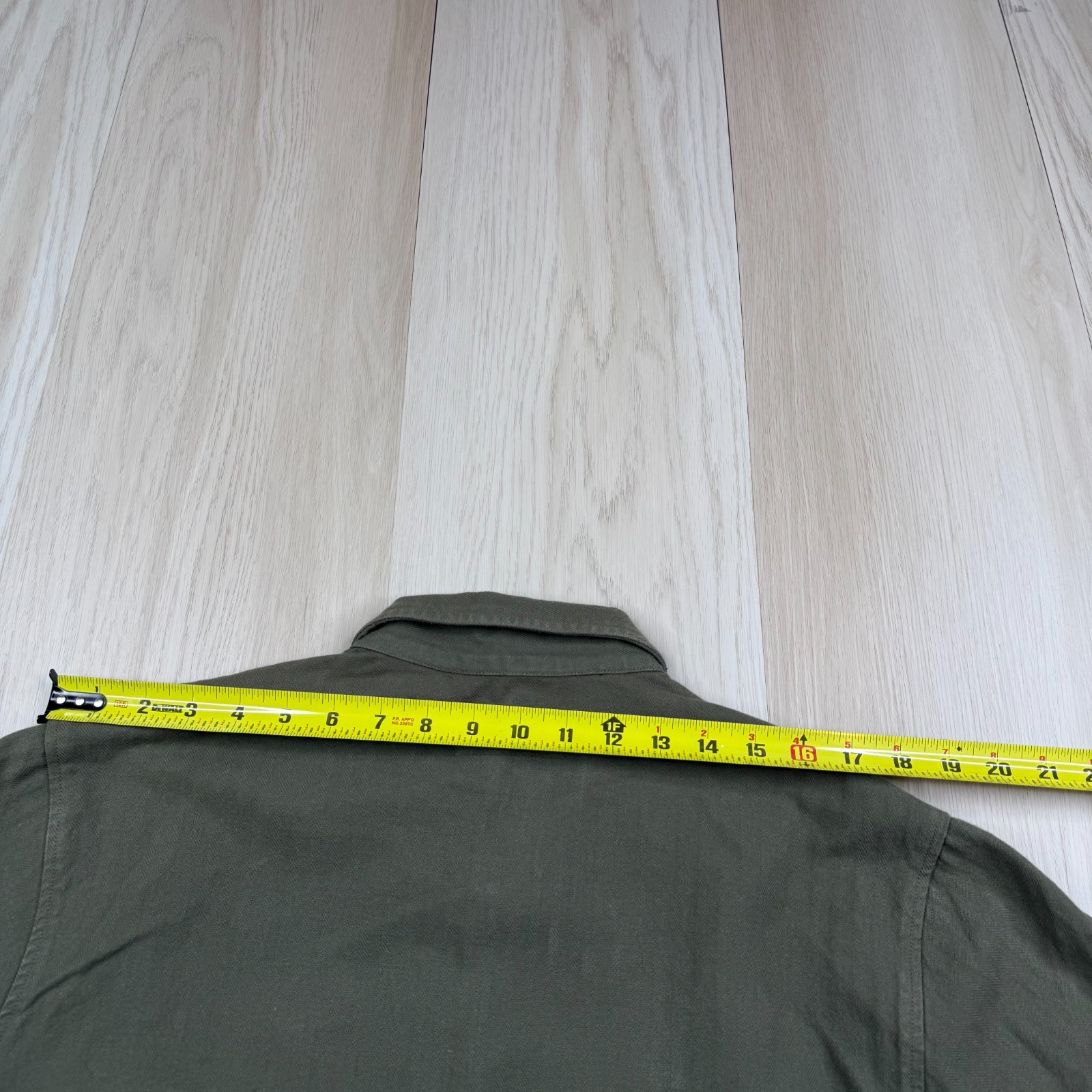 Universal Works Mens Green Utility Pockets Workwear Button Up Shirt Size L
