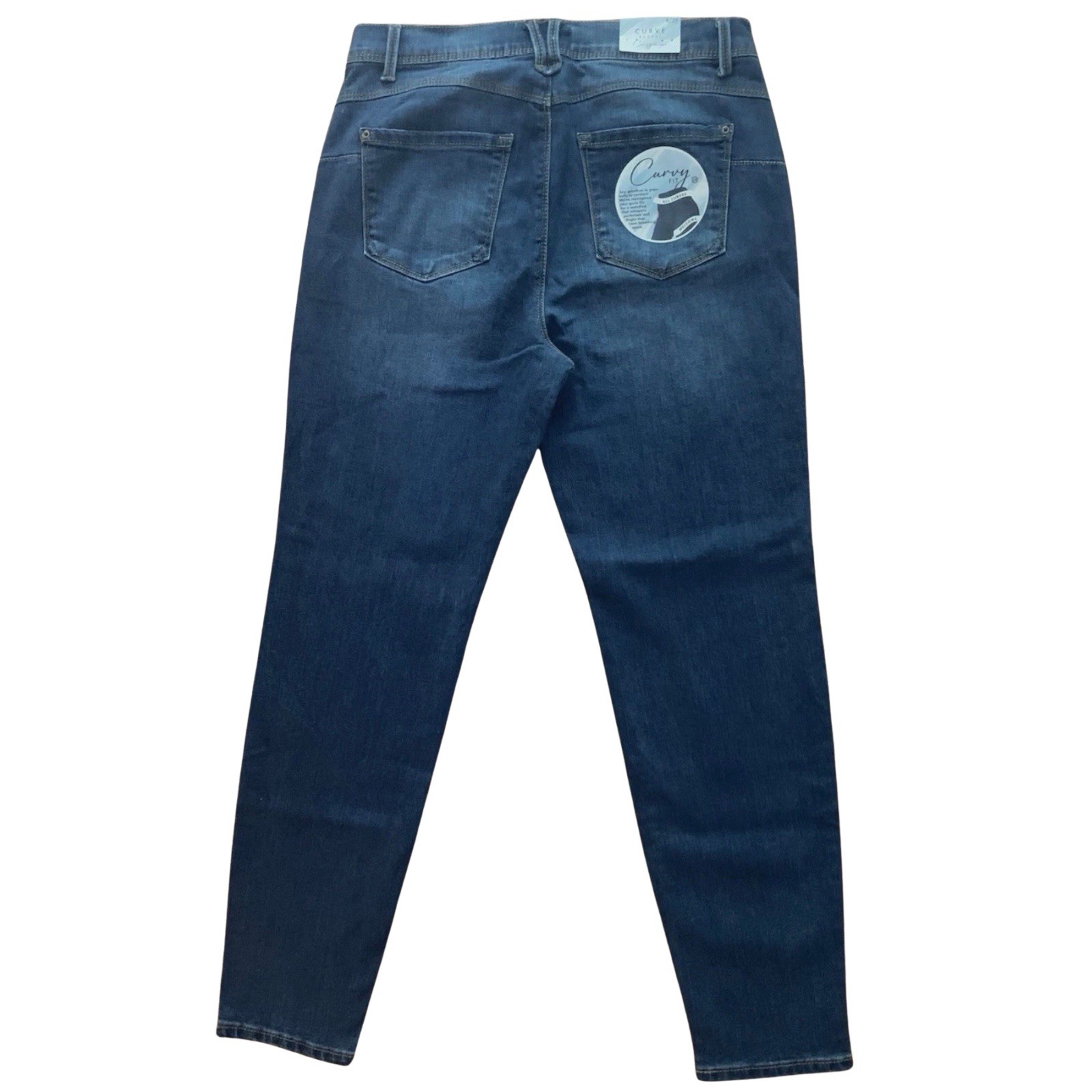 $78 Curve Appeal Skinny Flattering Size 8 Jeans High Rise Stretch Paris Blue NEW