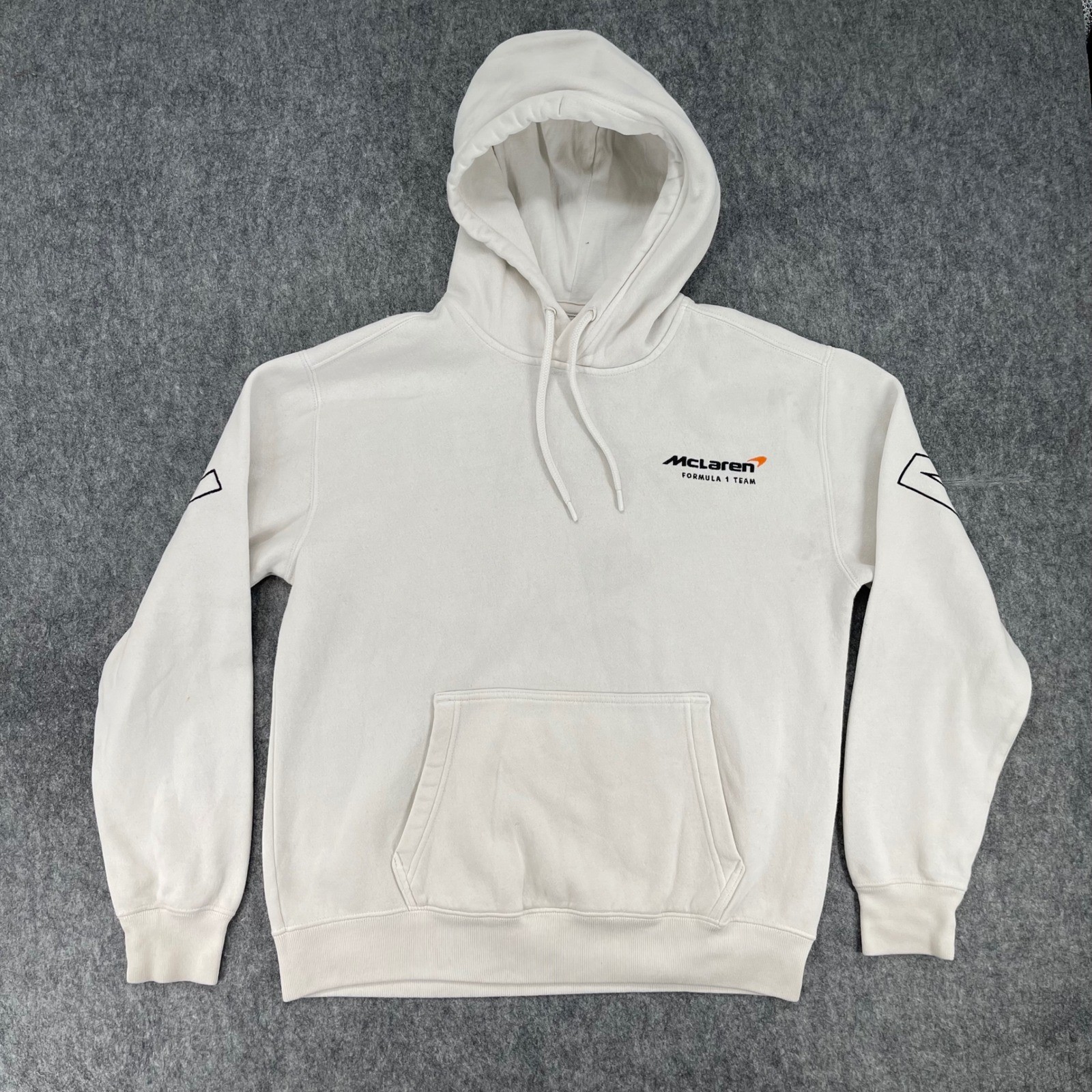 McLaren Formula 1 Team Hoodie Mens Small White Racing Sweatshirt F1 Logo