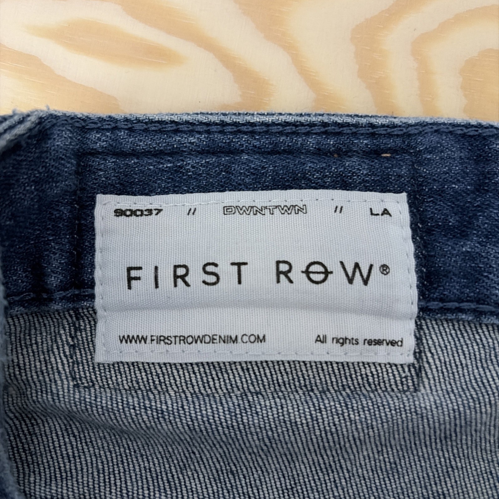 First Row Varsity Patched Jeans Men’s Size 32×32 EUC Distressed Slim Denim