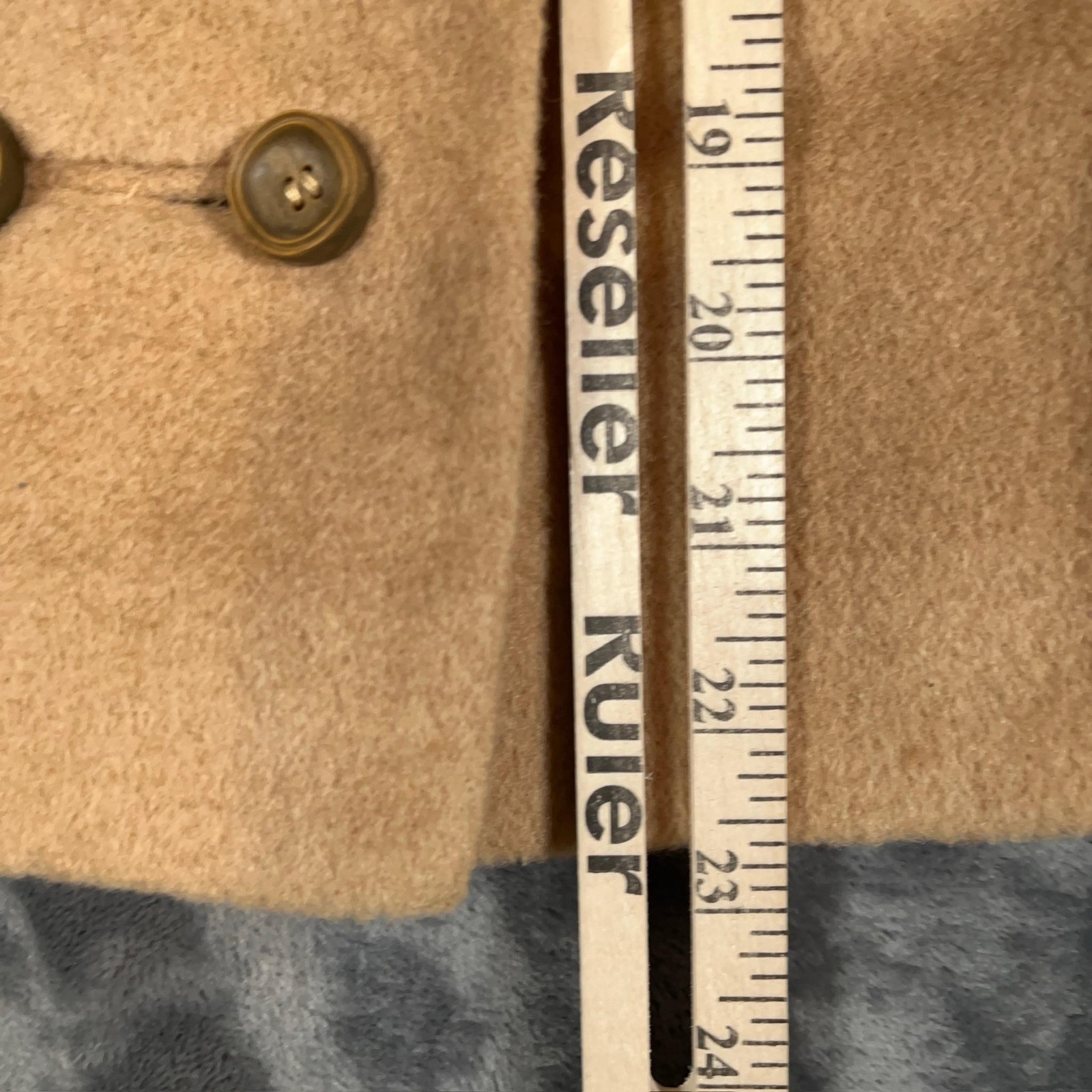 True Vintage Nordstrom Coat Womens Medium Camel Hair Leopard Collar Peacoat 60s