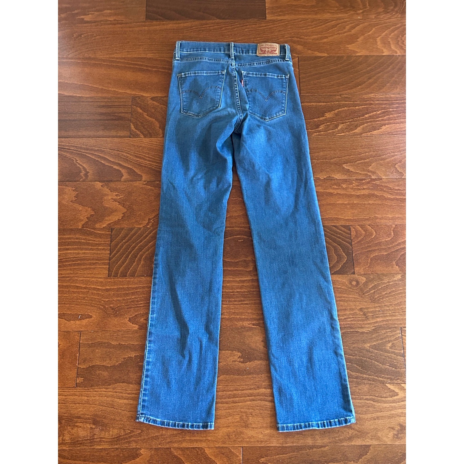 Levi’s 314 Shaping Straight Jeans Womens Blue Denim Mid Rise Stretch Sz 27