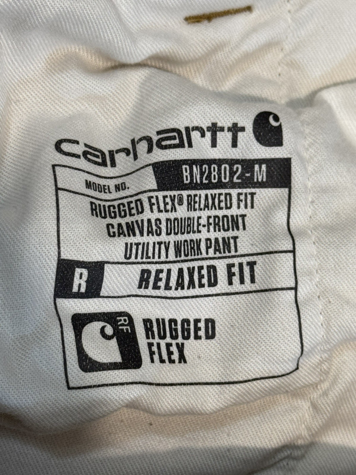 Carhartt Men’s Size 36×34 Relaxed Double Front Utility Work Pant Tan Distressed