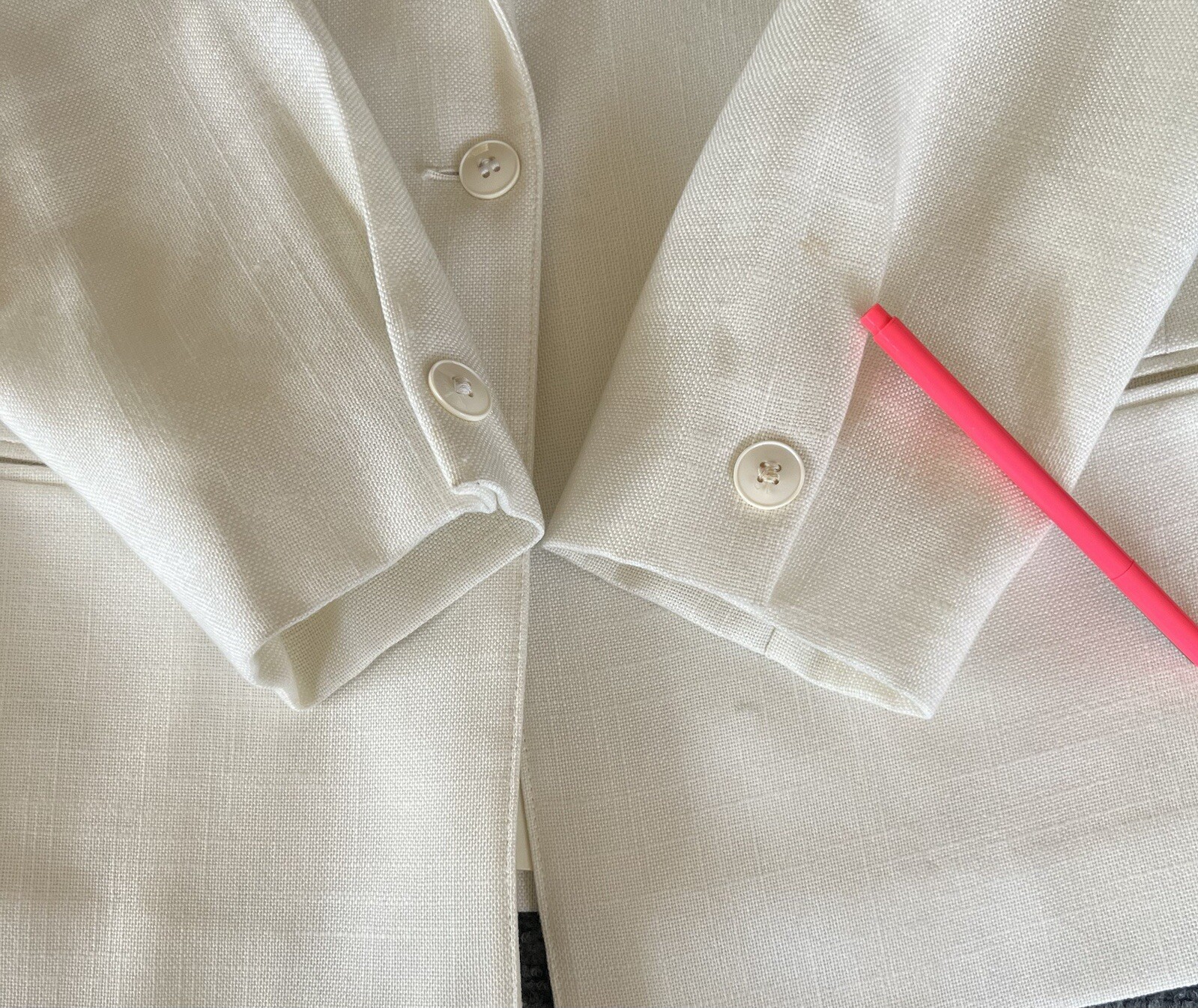 Norwester Womens VTG Blazer Cream White One Button Rayon Blend Lightweight 11/12