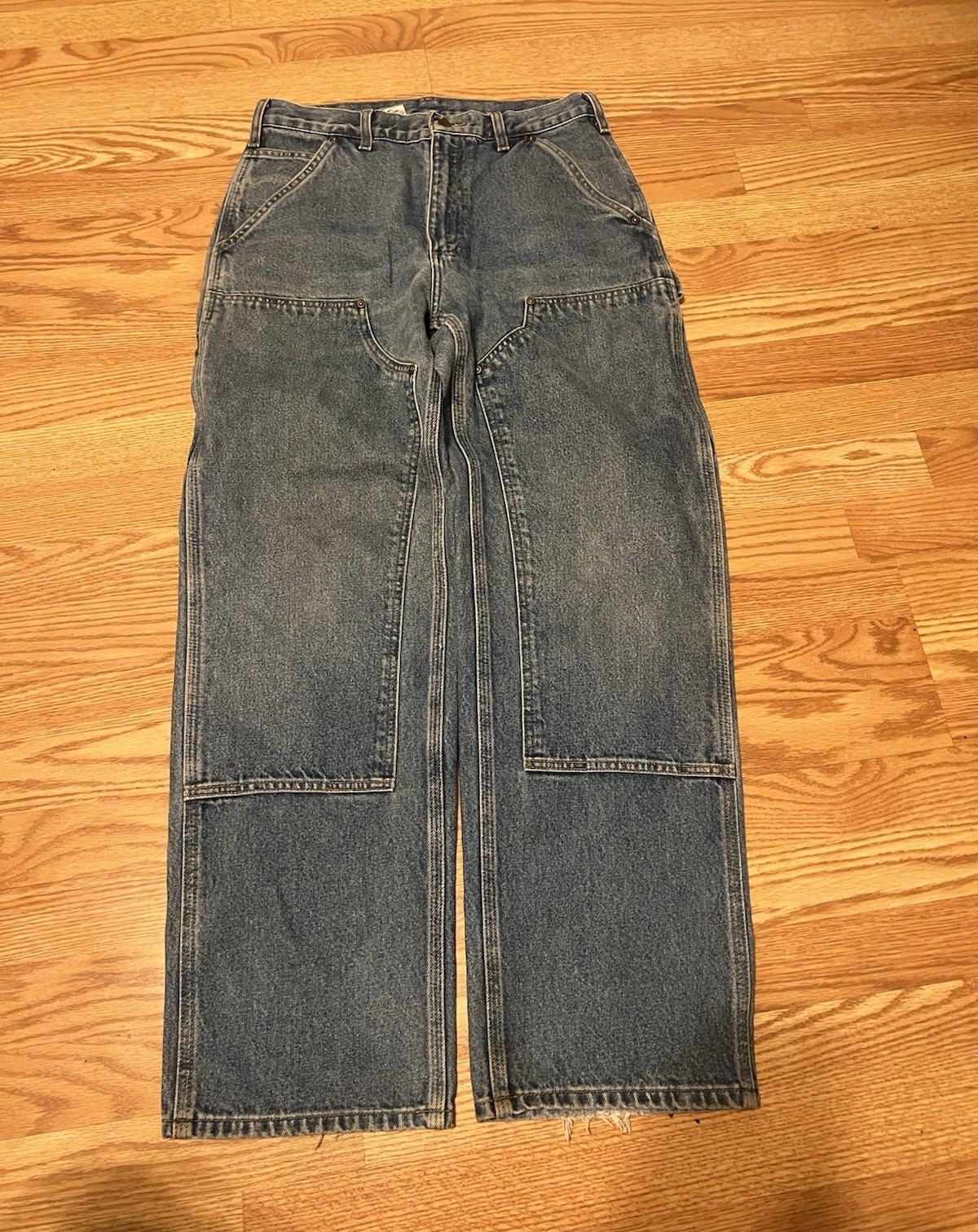 Carhartt B73 DST Men’s Blue Cotton Denim Work Pants 31×32 Construction