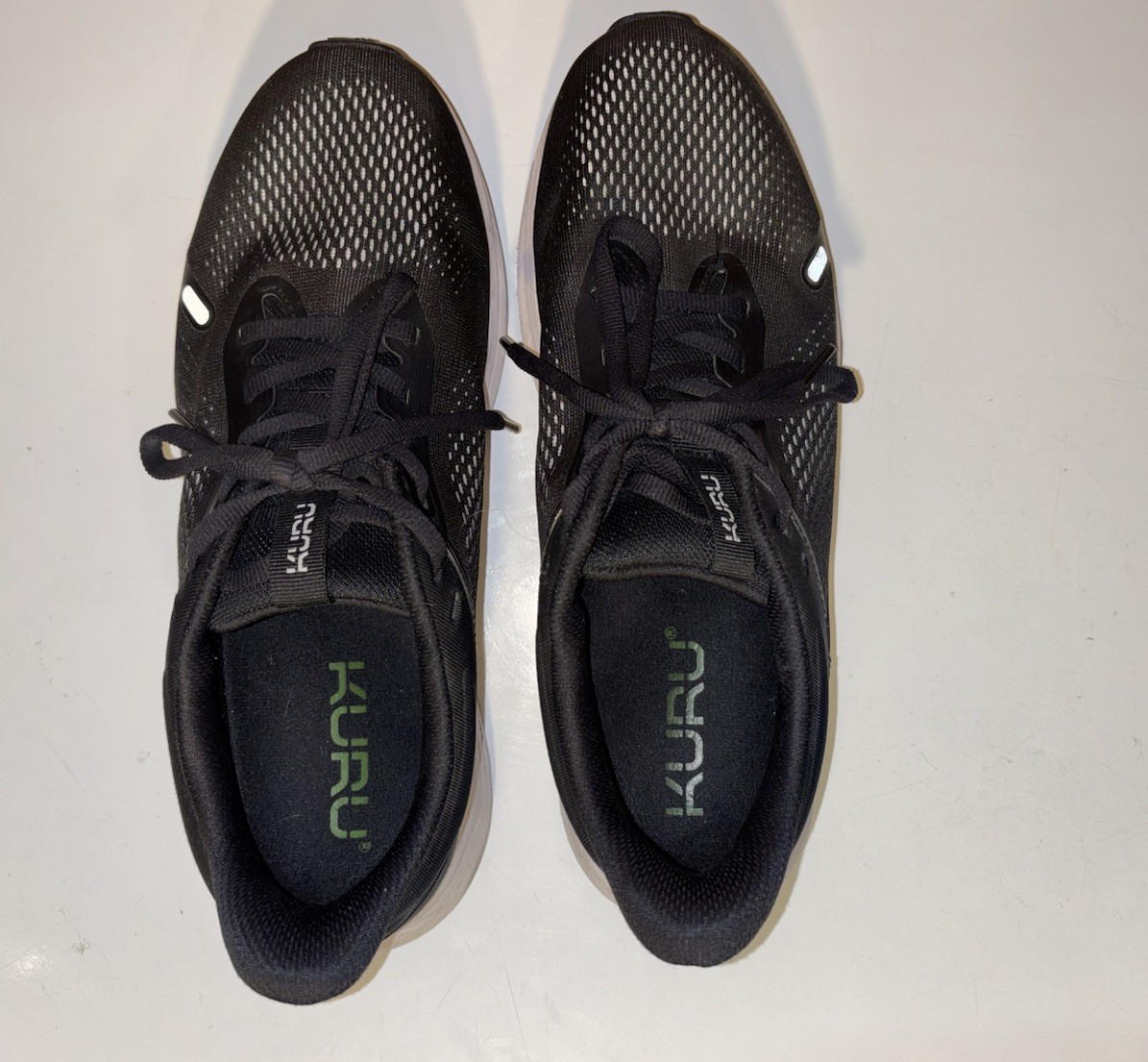 KURU ATOM Mens Size 10 Black Running Walking Shoes Athletic Comfort Sneakers
