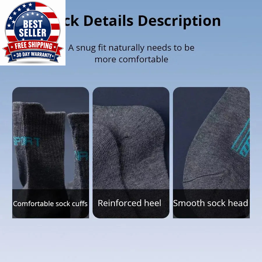 5 Pairs Men’S Mid Sleeve Breathable Sports Trend Ear Lifting Basketball Men’S So