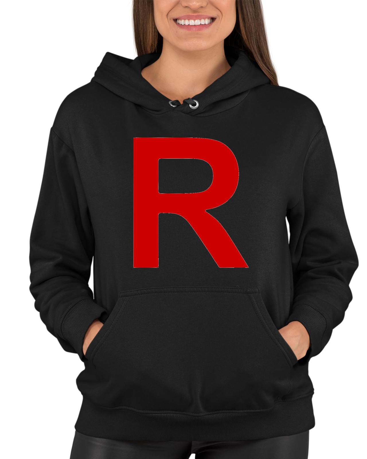 Large Black Mens Team Rocket Sweatshirt Hoodie