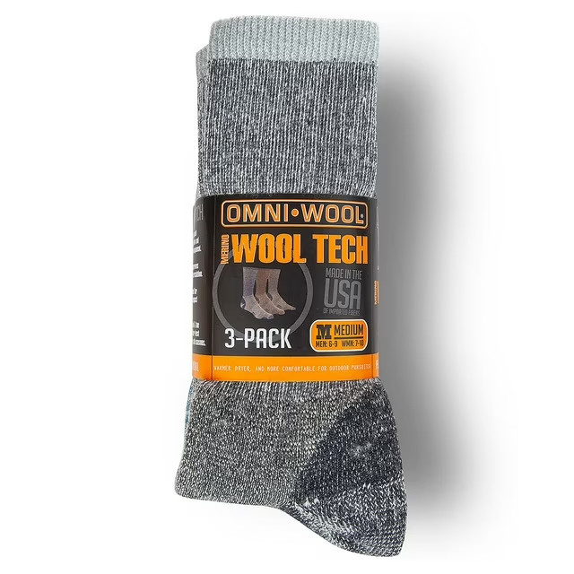 Omniwool 3-Pack Wool Tech Hiking Sock Size M Color Pack