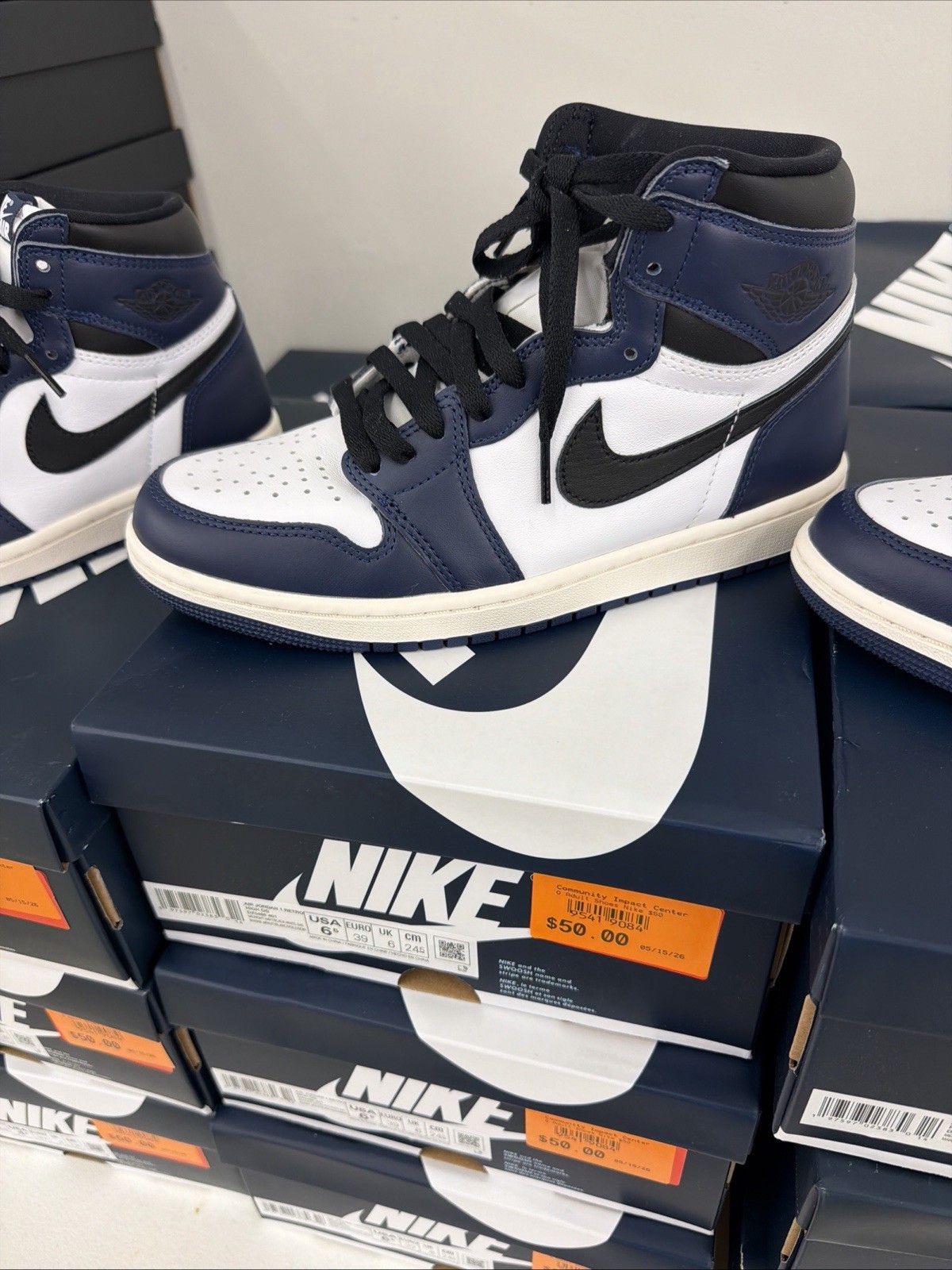 Jordan Air Jordan 1 Retro High OG Midnight Navy Black White Leather DZ5485-401
