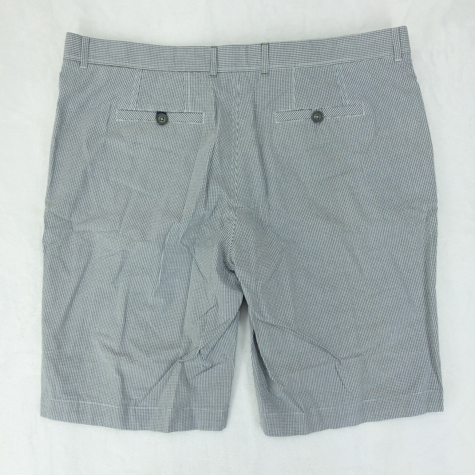 Ted Baker Shorts Mens Size 40R Blue Gingham Micro Check Casual 100% Cotton