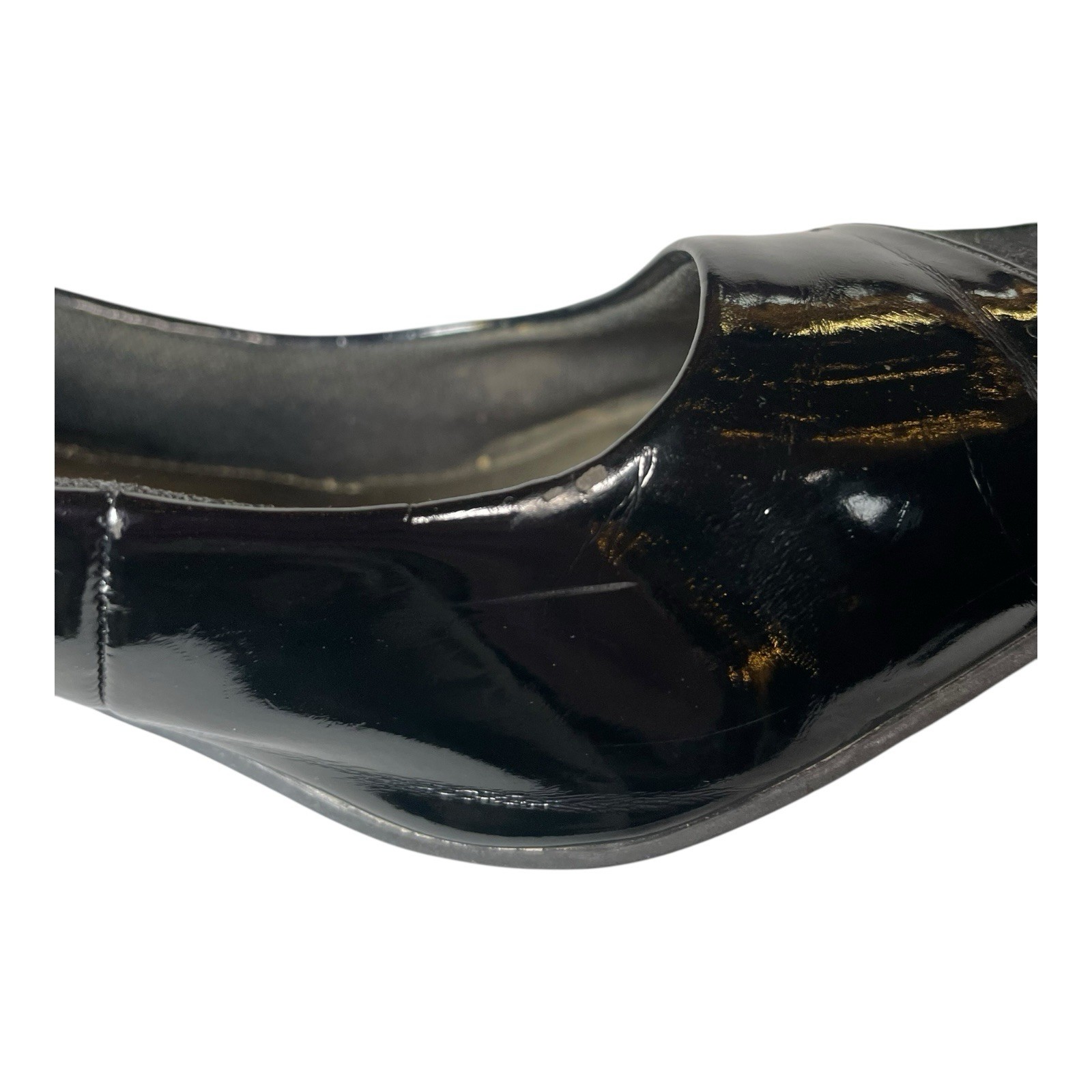 Comfort Plus Pointed Toe Pumps Suede And Patent Leather Black Size 6.5