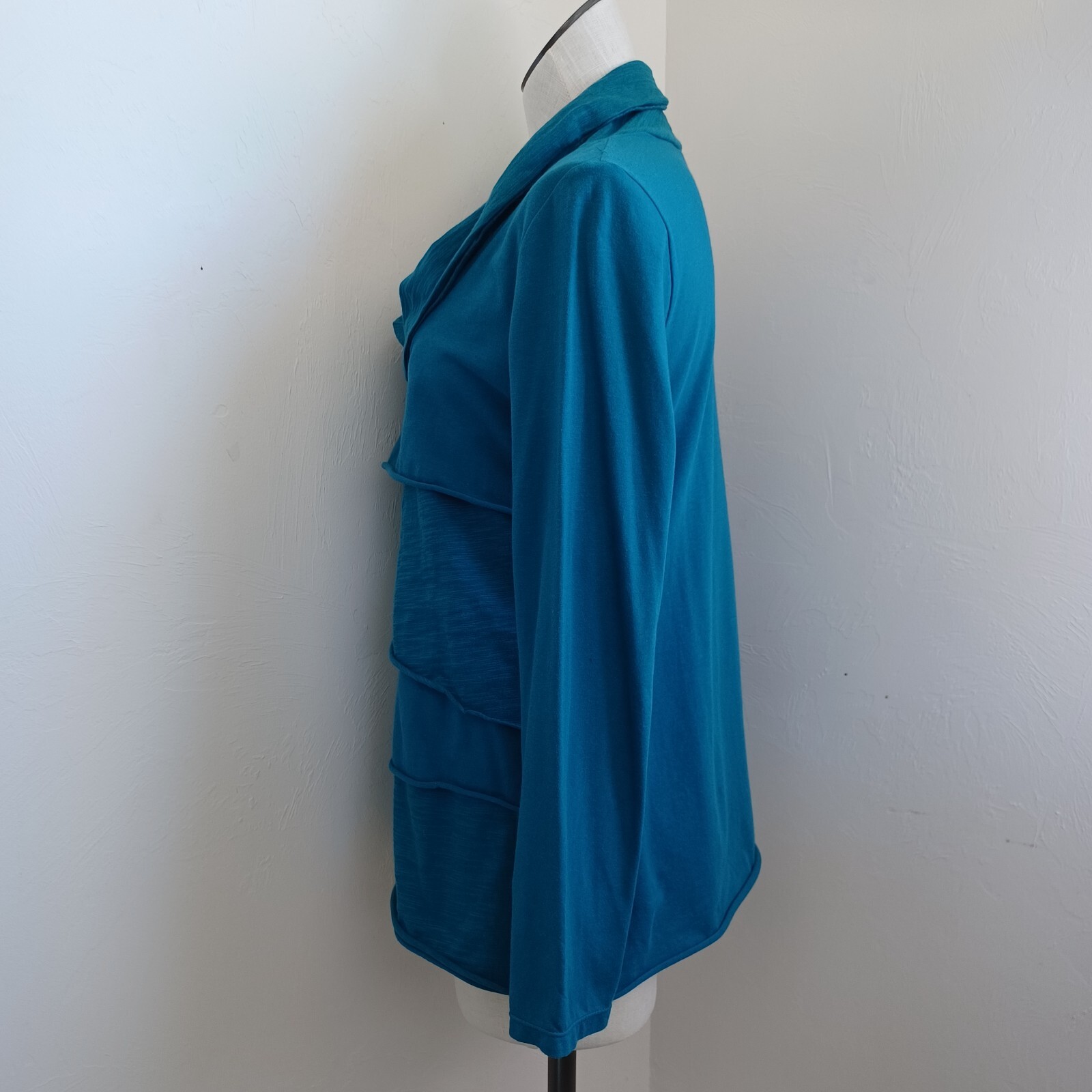 Soft Surroundings Top Womens Small Layered Cowl Neck Pullover Tee Shirt Teal