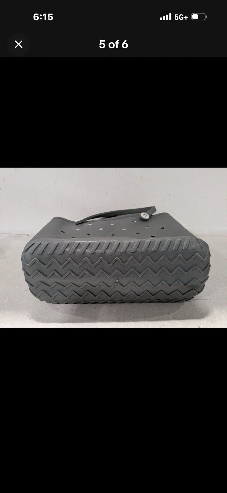 Authentic Small Bogg Bag Gray Waterproof Washable EVA Beach Pool Tote