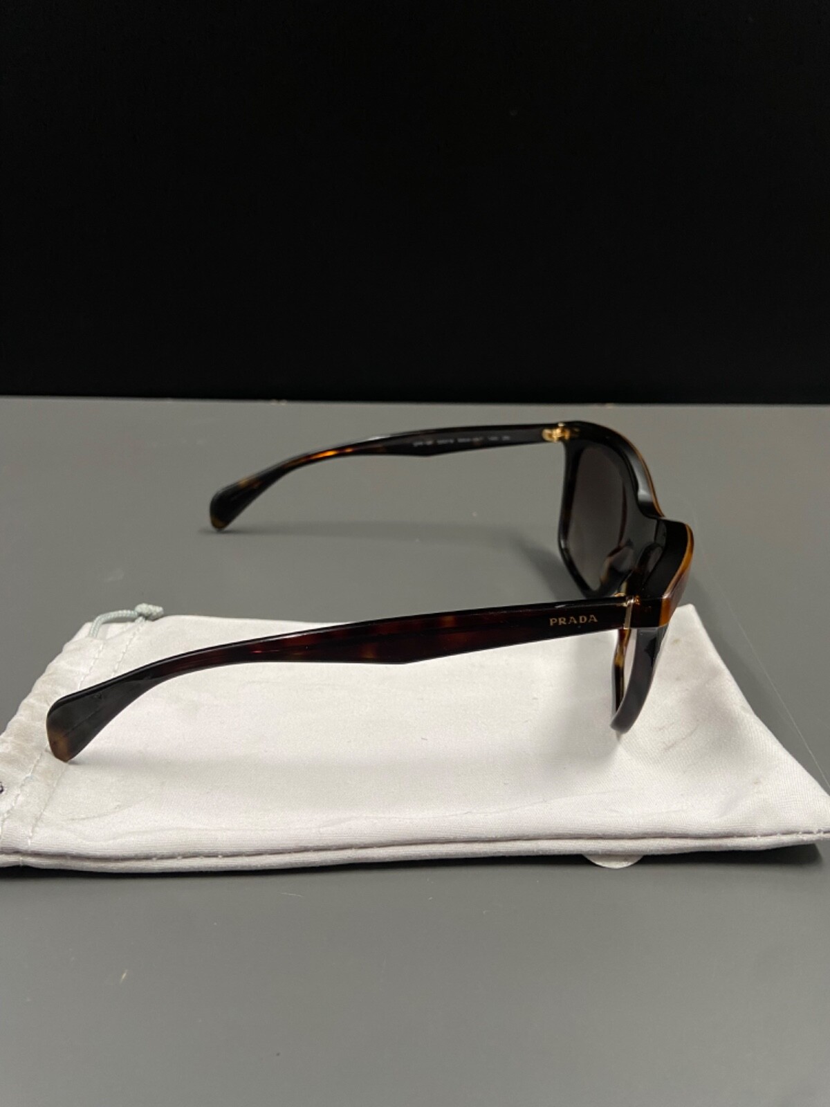 Prada SPR 19P MA4-0A7 55 Havana Black Tortoise Frames Authentic Sunglasses
