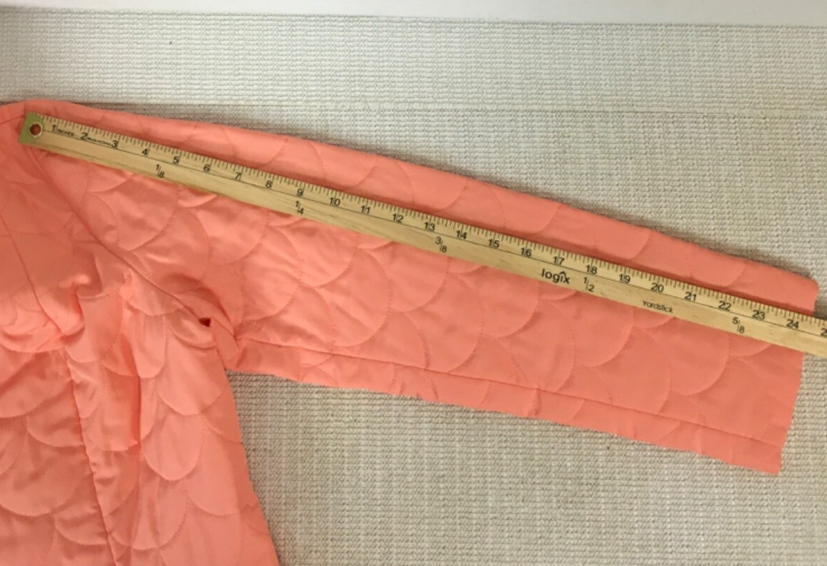 B Belongings Jacket Size L Light Orange Quilted Long Sleeves Single Button Close