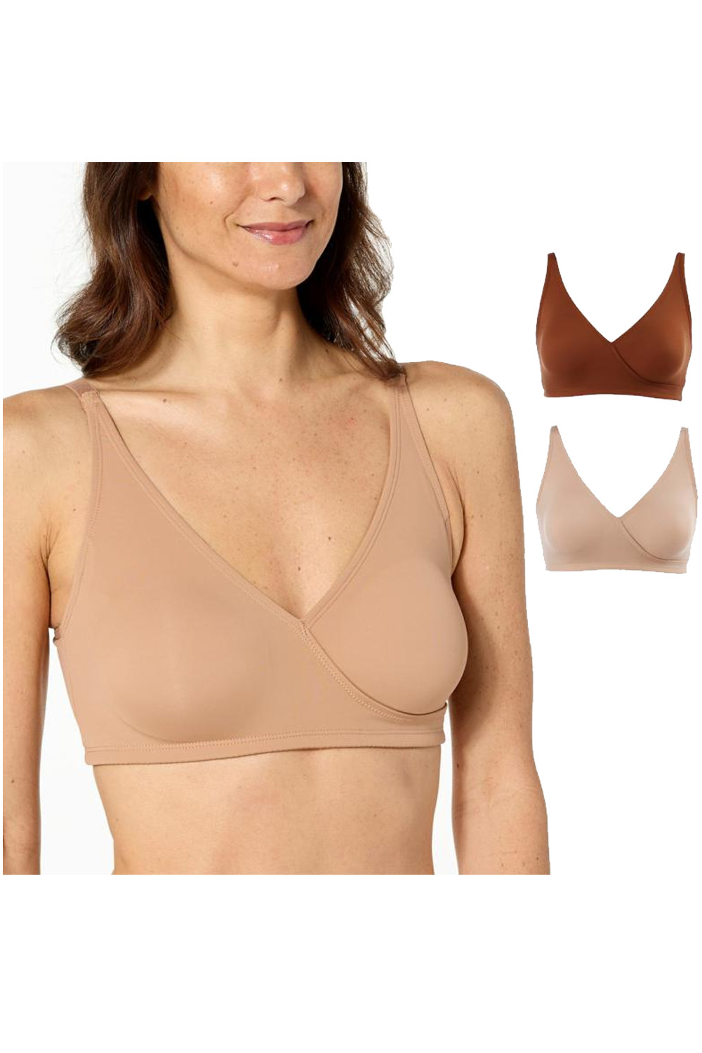 Rhonda Shear 2-pack Butterknit Bra Removable Pads Sienna/Mahogany