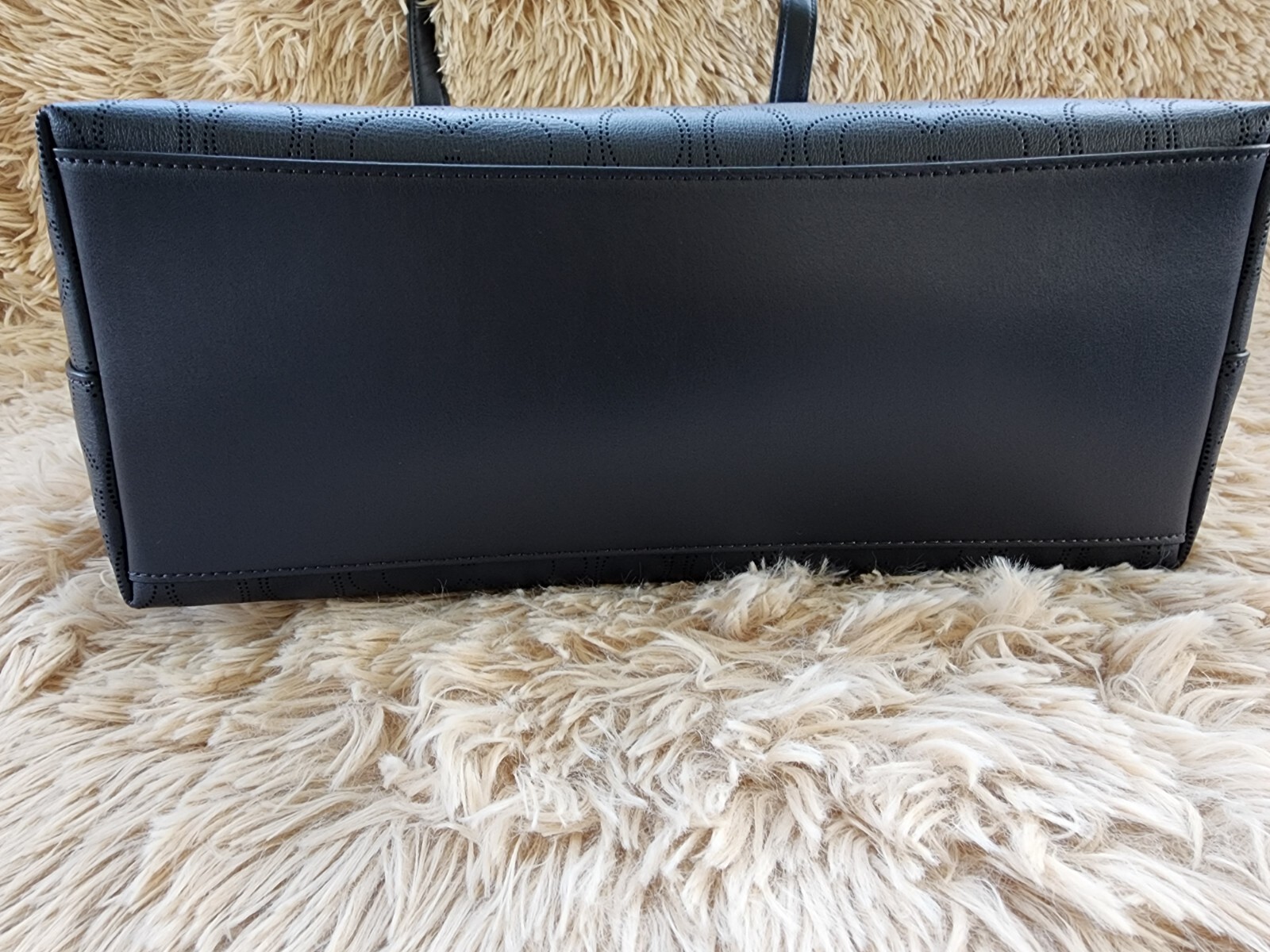 Coach Gallery Tote Shoulder Bag Signature Perforated Midnight Blue