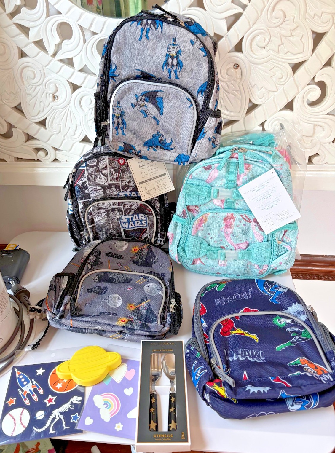 Pottery Barn School Backpack Justice League batman superman spiderman disney pre