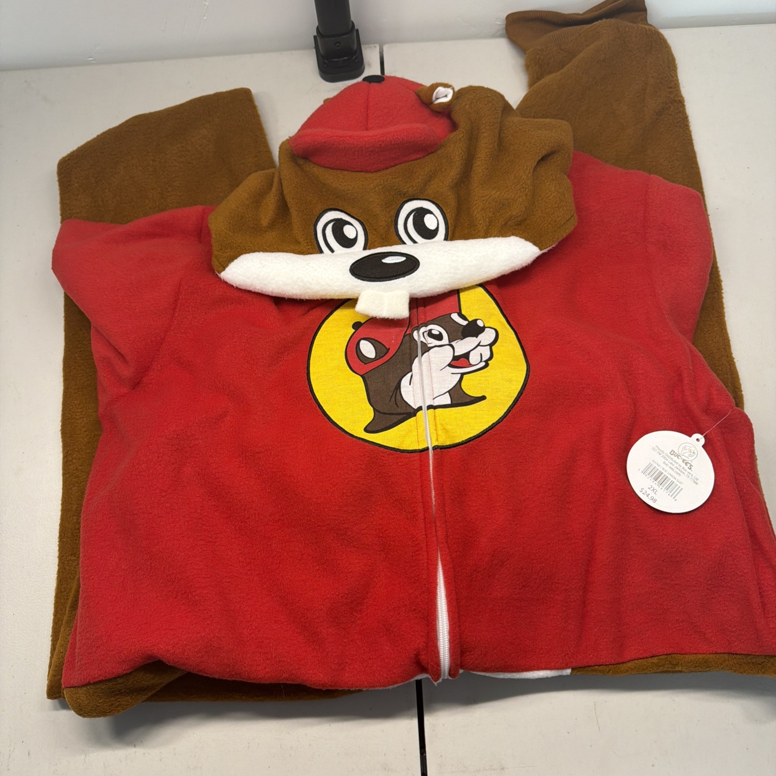 Buc-ee’s Beaver Mascot Buc Union Body Suit One Piece Costume Pajamas XXL NWT