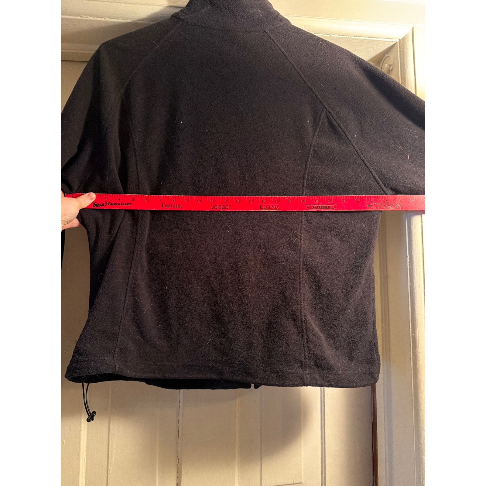 Bit & Bridle Womens 2X Black Fleece Jacket Full Zip Mock Neck Raglan Sleeve