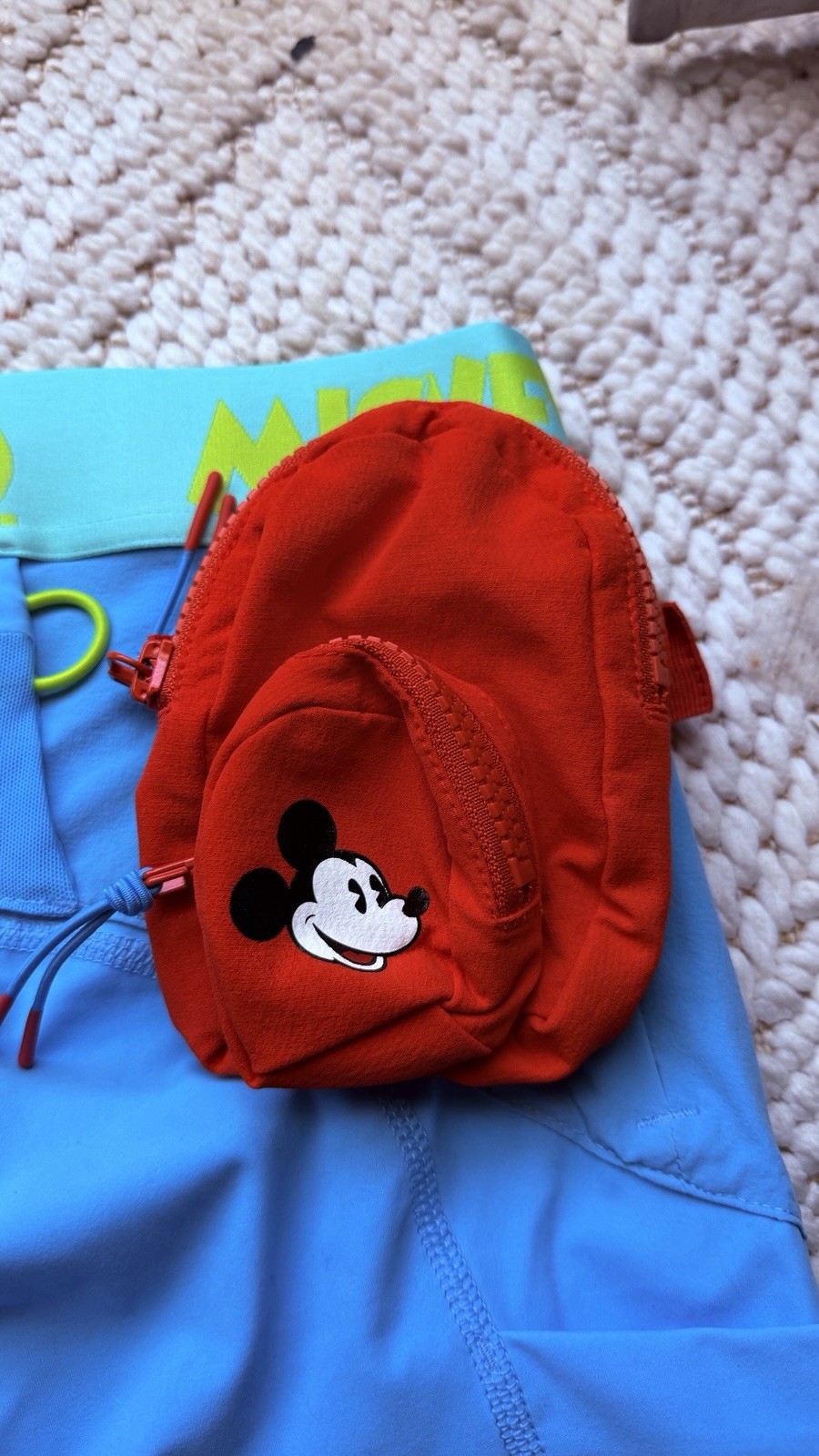 Disney Outdoor Voices Blue Athletic Shorts L NWT Mickey Pockets 8″