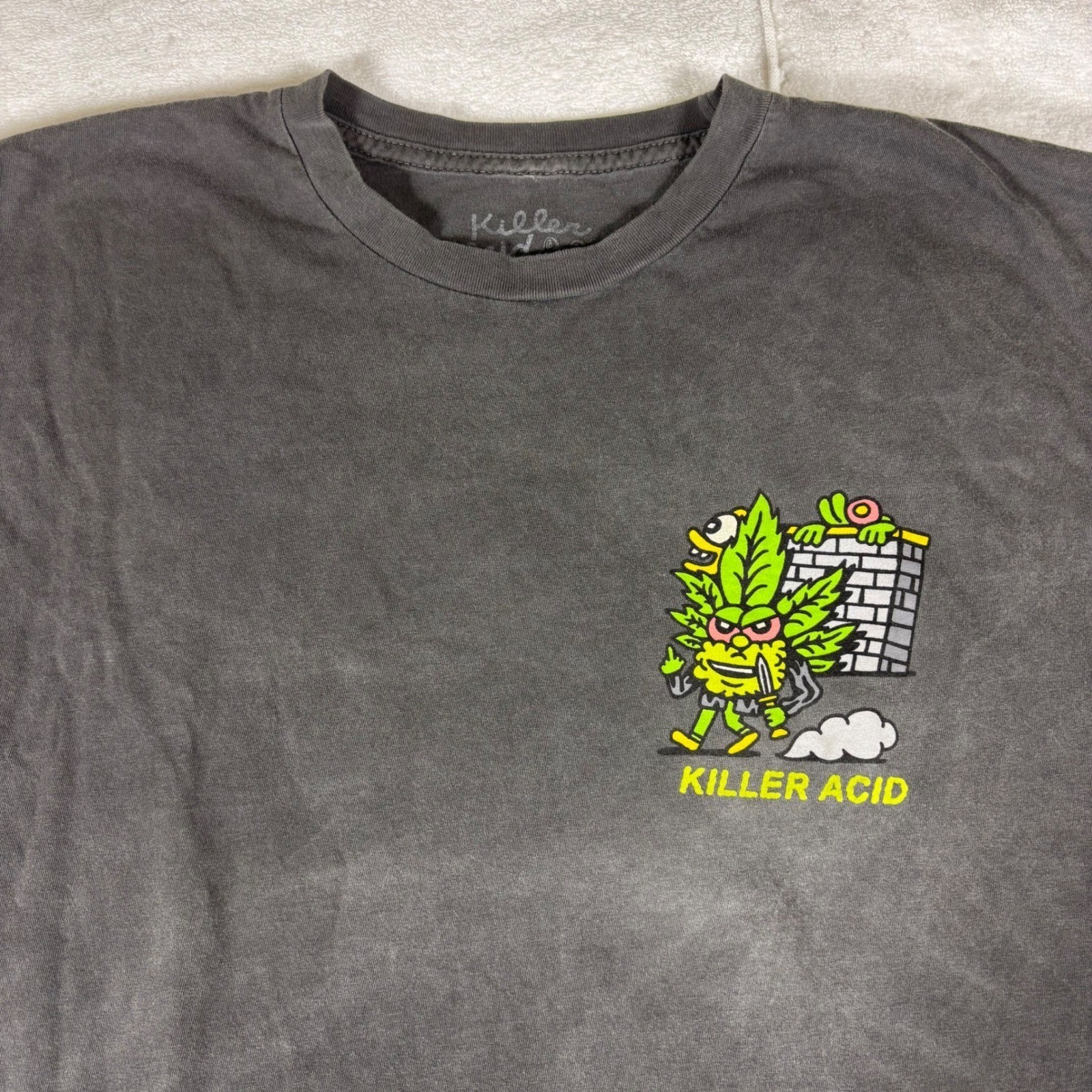 Killer Acid T Shirt Mens Large Gray Dangers of Marijuana Graphic Stoner Tee Weed