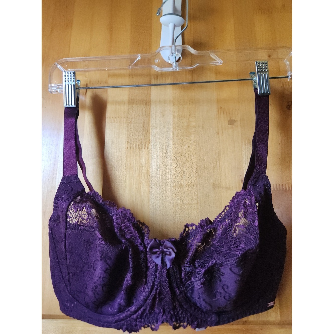 Lace Underwire Bra in Rich Plum, Tag Says 32D, Fits Like 30A. See Pics For Size