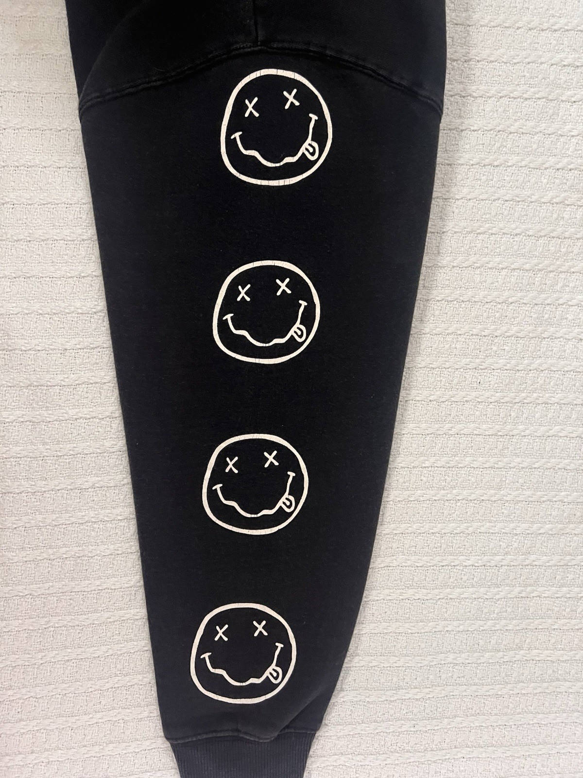 Cotton On Nirvana Nevermind Hoodie LG 24” X 24” Oversized All Over Print Black