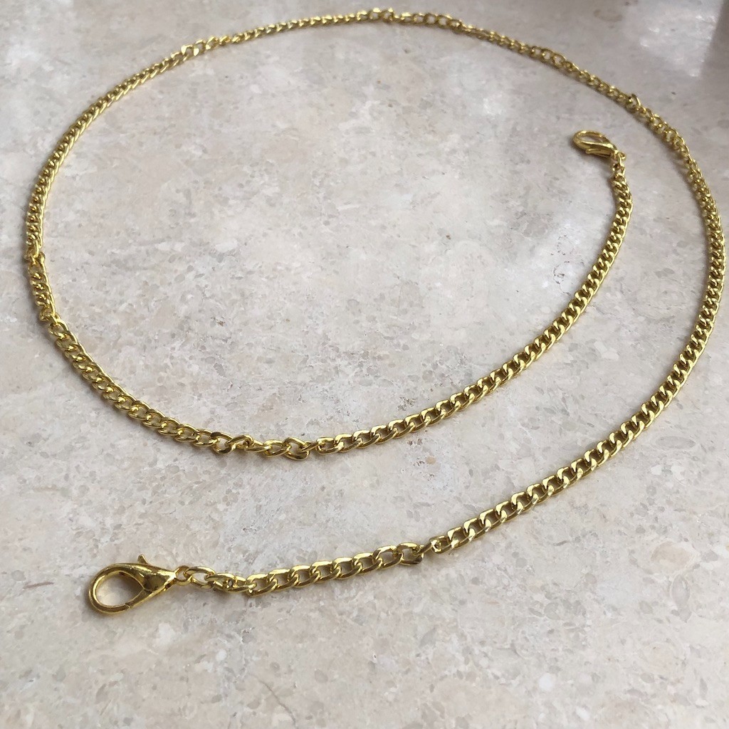 Gold Tone Oval Link Chain Purse Strap 48″ Crossbody Bag Replacement Handle Strap