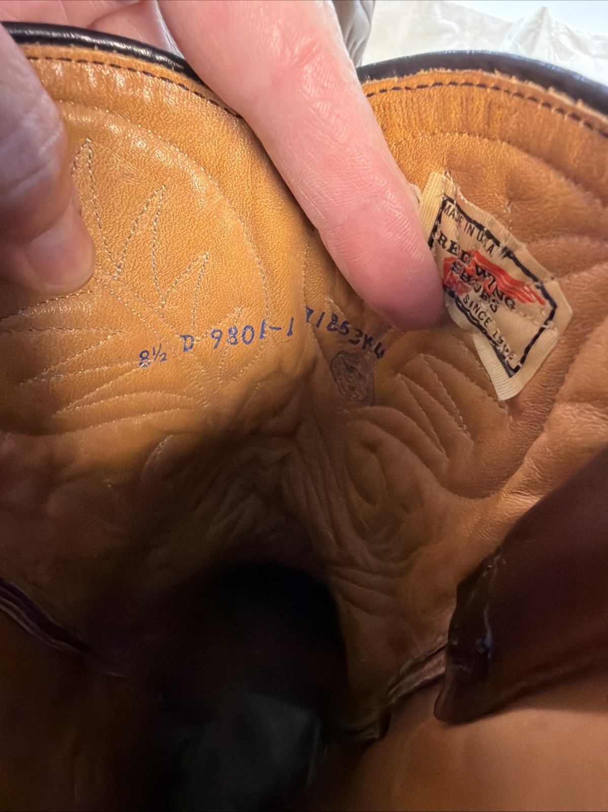 Vintage Red Wing Pecos 9801-1 Western Boots Leather Made In USA Size 8.5 D