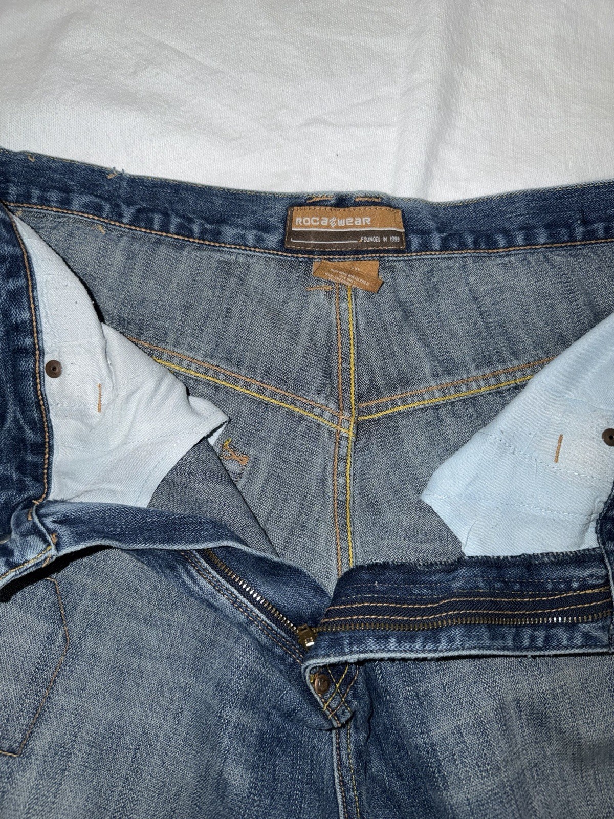 Rocawear Men’s Jeans 40×34 Blue Denim Baggy Loose Fit Y2K Hip Hop Streetwear